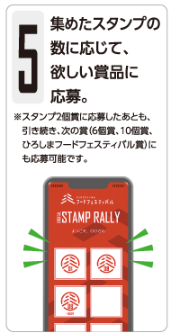 集めたスタンプの数に応じて、欲しい商品に応募。